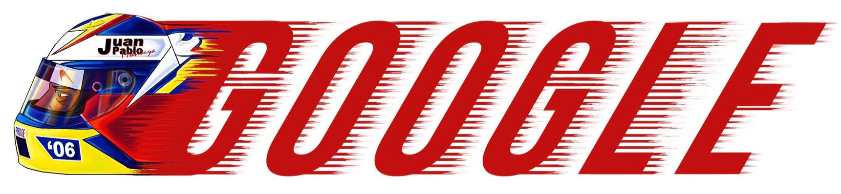 Unofficial Google Doodle honoring athlete Juan Pablo Montoya