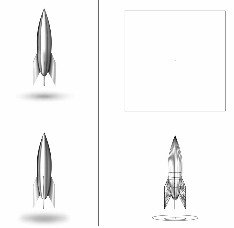 Realistic Mater Copy of a Rocket — Made in Illustrator